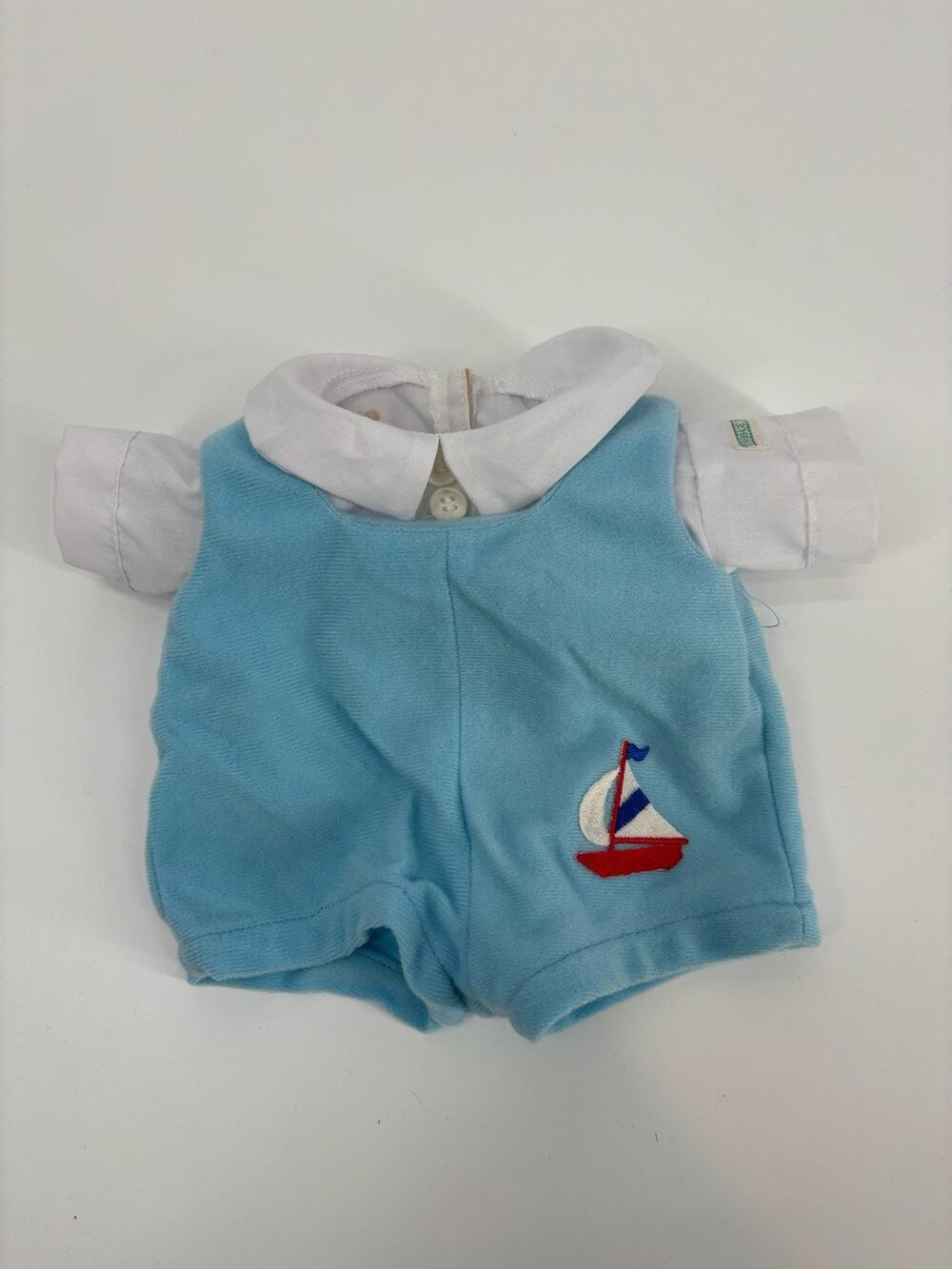 Coleco Cabbage Patch Kids Doll Romper & Shirt Blue Sailboat Embroidered Vintage